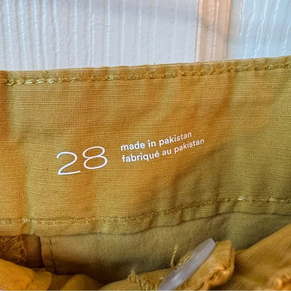 Anthropologie Pilcro Porto Wide Leg Crop Pants Chartruese size 28 Yellow Tan - Picture 9 of 14